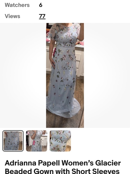 Adrianna Papell Dresses & Skirts - Adrianna Papell Light Blue Beaded Floral Maxi Gown